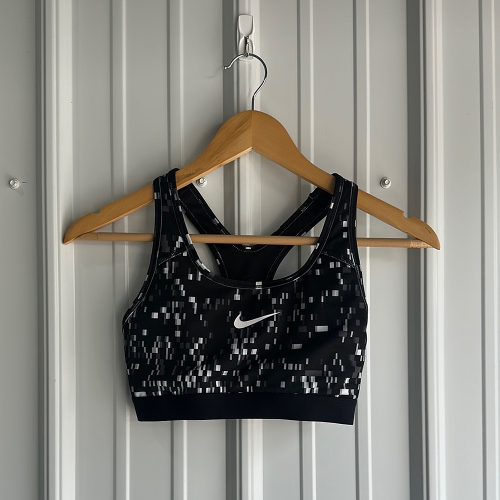 Nike Black and White Marble Sports Bra